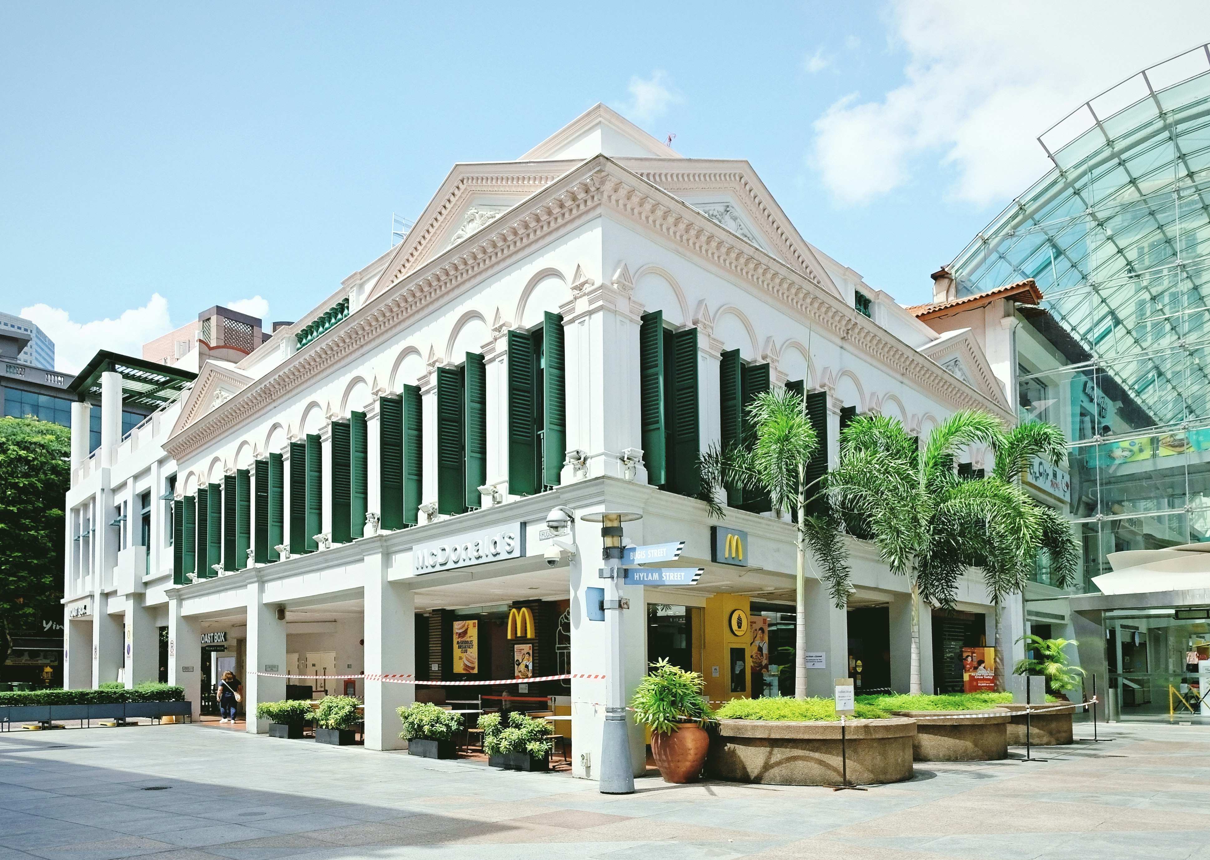 white and green concrete building